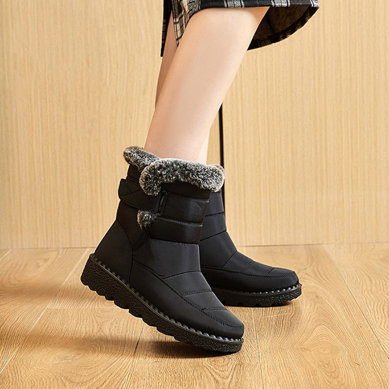 Damen Winterschuhe Warm Bequem Wasserdicht