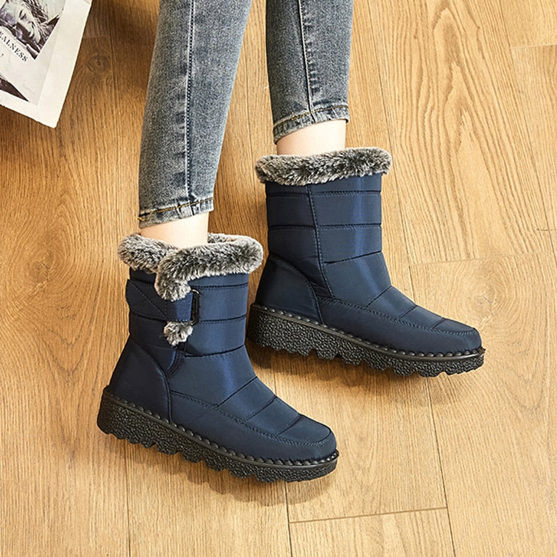 Damen Winterschuhe Warm Bequem Wasserdicht