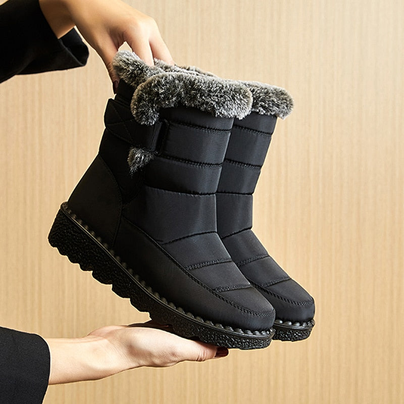 Damen Winterschuhe Warm Bequem Wasserdicht