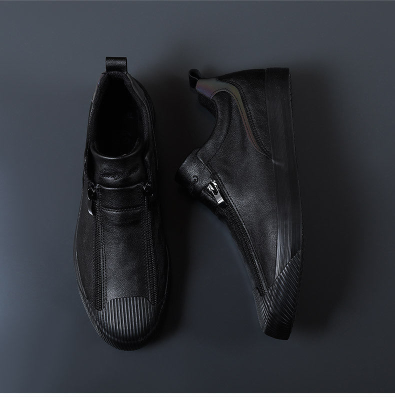 Herren Lederschuhe Elegante Schwarz Poliert