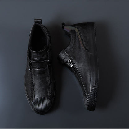 Herren Lederschuhe Elegante Schwarz Poliert