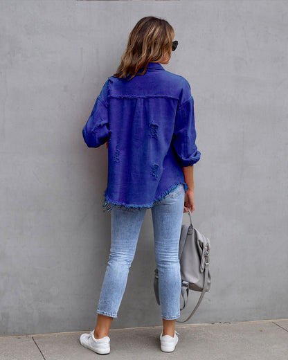 Modische Damen Denimjacke Slim Fit