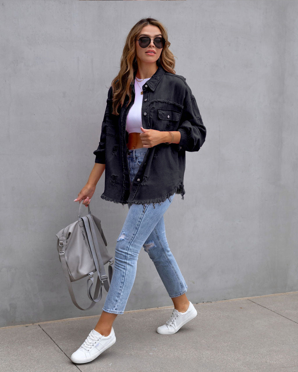 Modische Damen Denimjacke Slim Fit