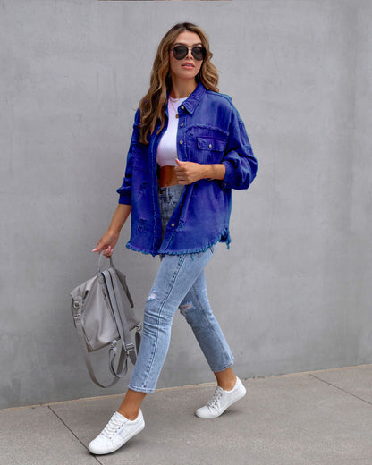 Modische Damen Denimjacke Slim Fit