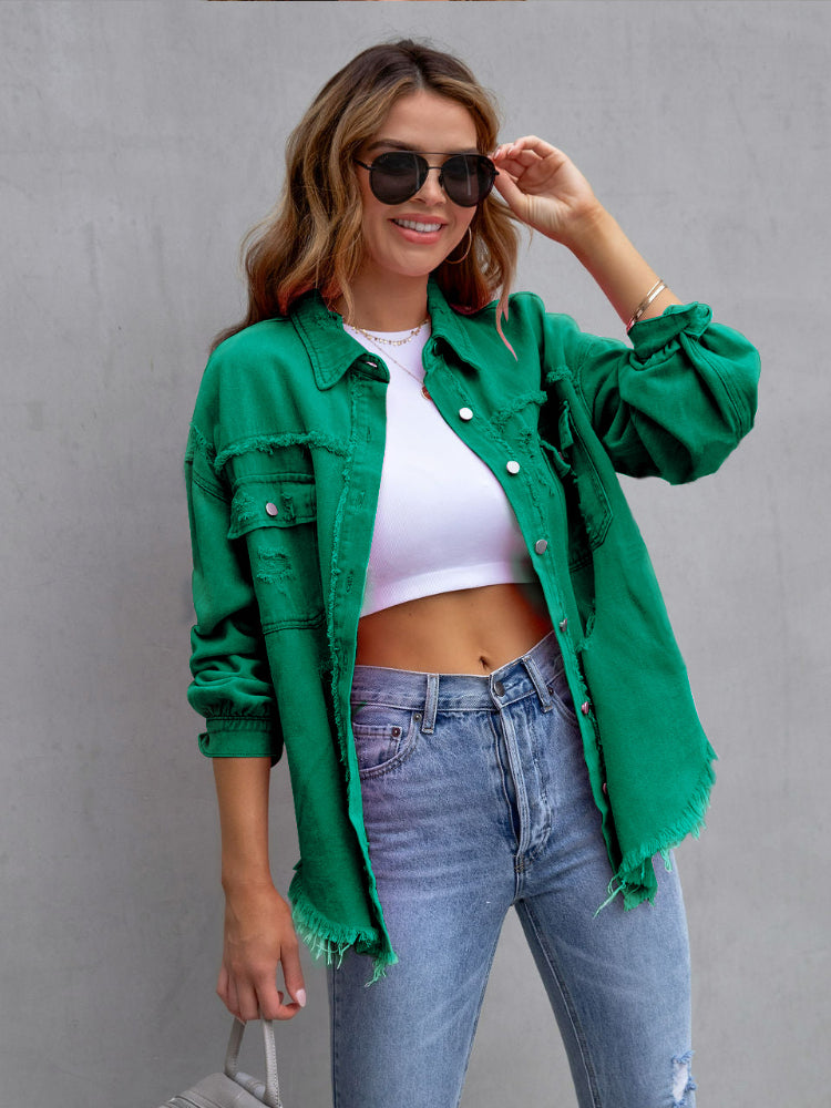 Modische Damen Denimjacke Slim Fit
