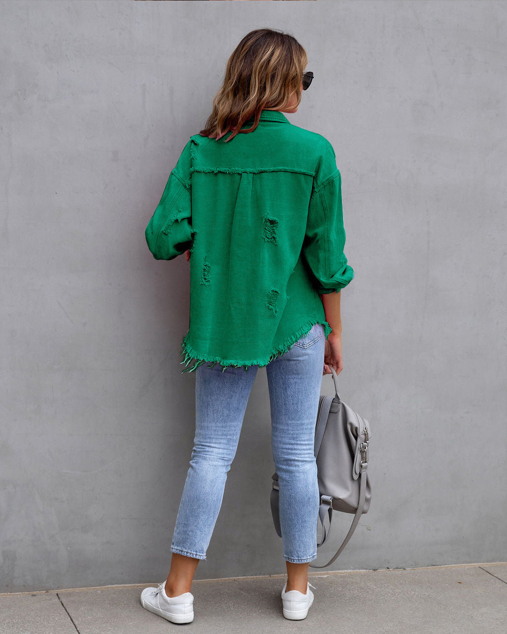 Modische Damen Denimjacke Slim Fit