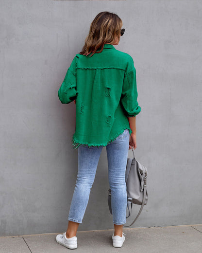 Modische Damen Denimjacke Slim Fit