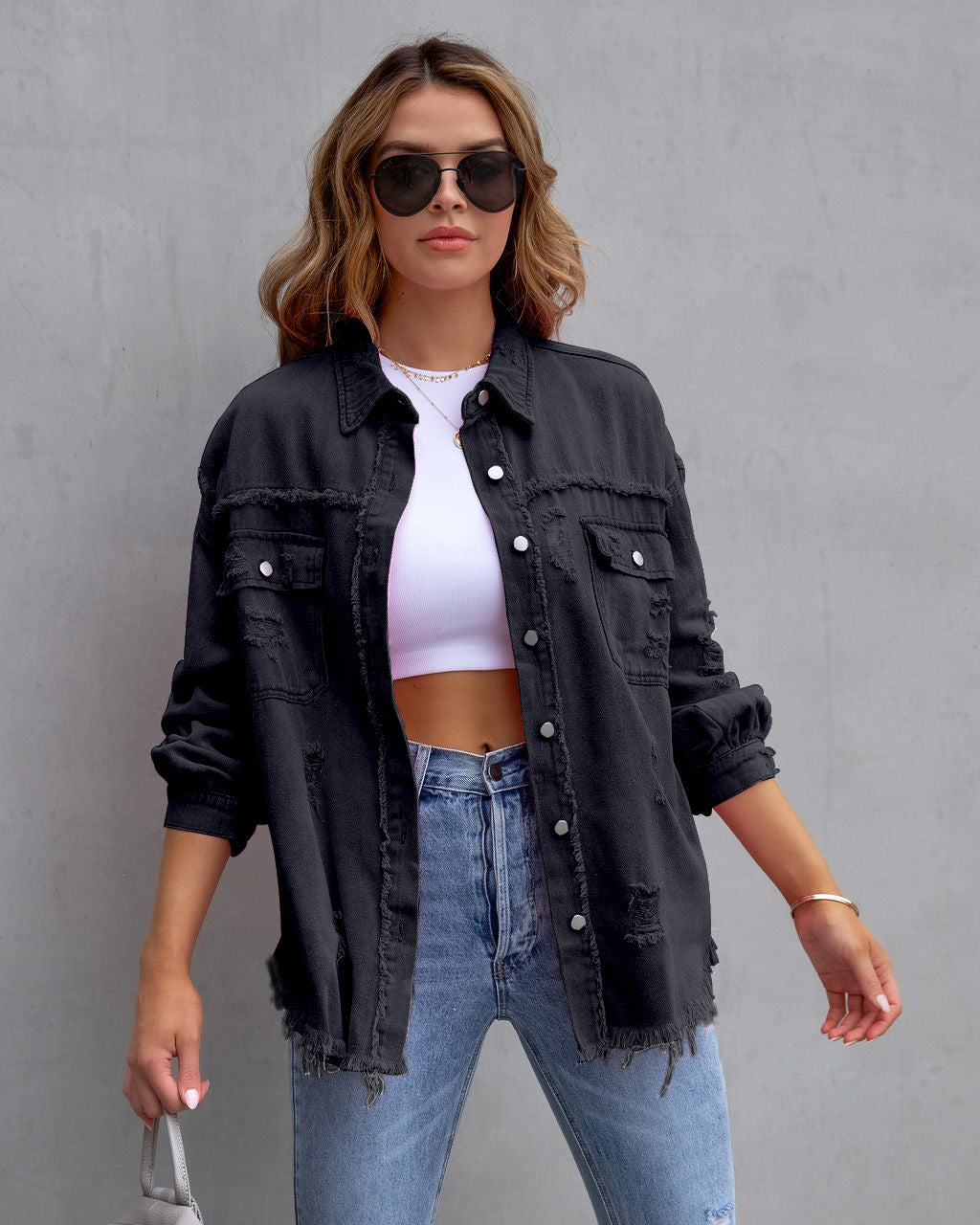 Modische Damen Denimjacke Slim Fit