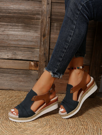 Damen Sandalen Keilabsatz Komfortabel Sommer