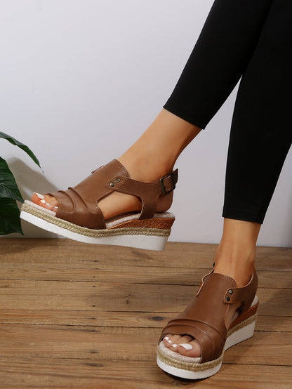 Damen Sandalen Keilabsatz Komfortabel Sommer