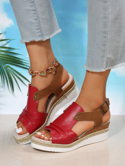 Damen Sandalen Keilabsatz Komfortabel Sommer