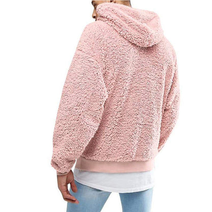 Herren Teddy-Pullover Kapuze Weich Elastisch