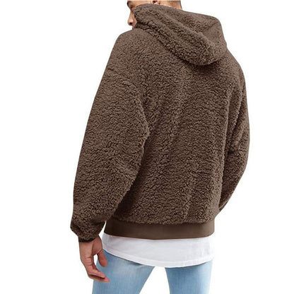 Herren Teddy-Pullover Kapuze Weich Elastisch