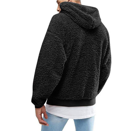 Herren Teddy-Pullover Kapuze Weich Elastisch