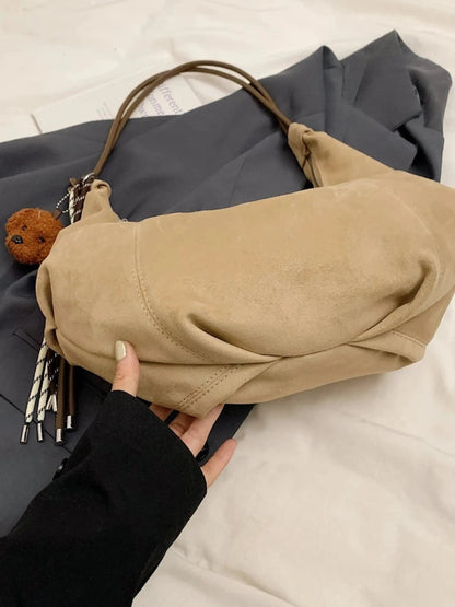 Boho Tasche Leder Hobo Bag Frauen Rucksack Schlicht