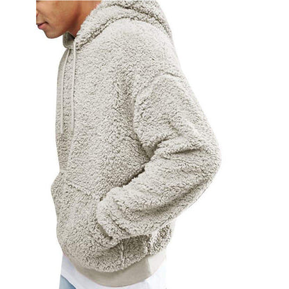Herren Teddy-Pullover Kapuze Weich Elastisch - BerlinGlamour