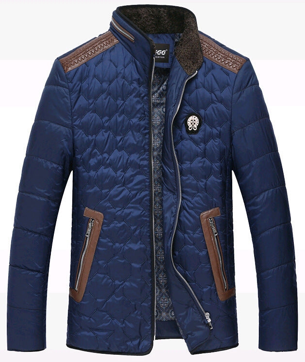 Herren Steppjacke Thermo Isolierjacke Stehkragen Warm