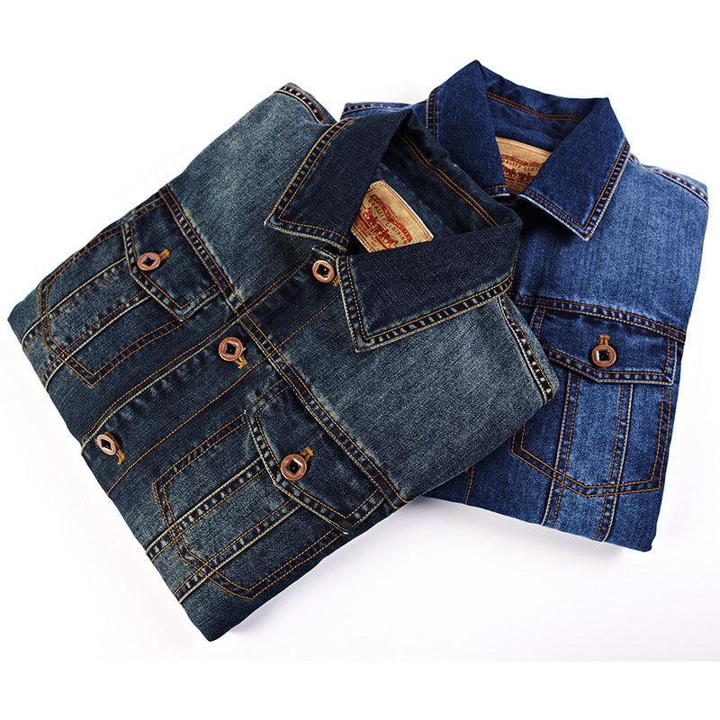 Herren Jeansjacke Modern Klassisch mit Taschen