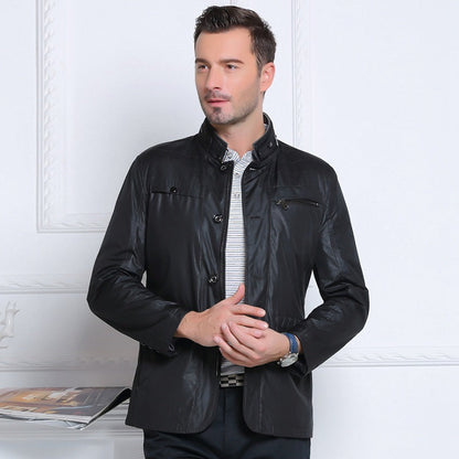 Herren Jacke Leicht Casual Mit Reißverschluss Tasche