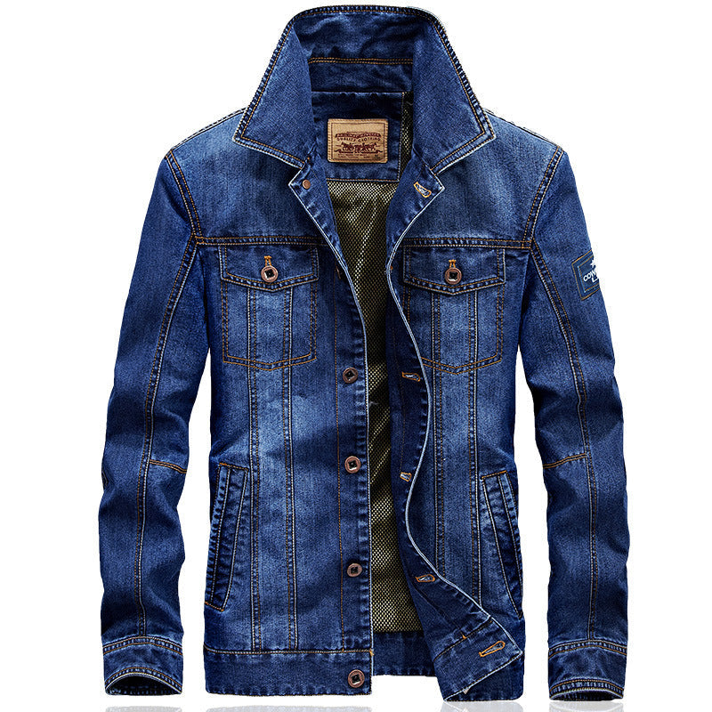 Herren Jeansjacke Modern Klassisch mit Taschen