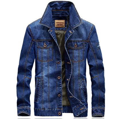 Herren Jeansjacke Modern Klassisch mit Taschen