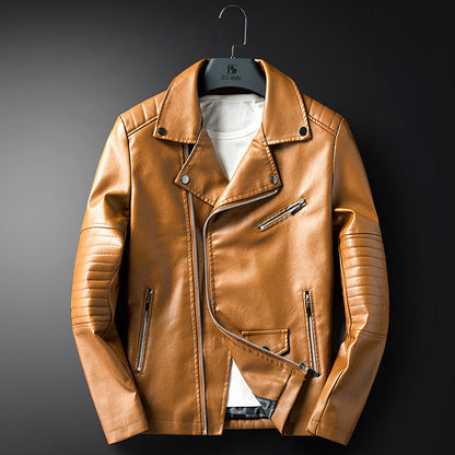 Leder Bikerjacke Herren Modern Stylisch mit Nieten