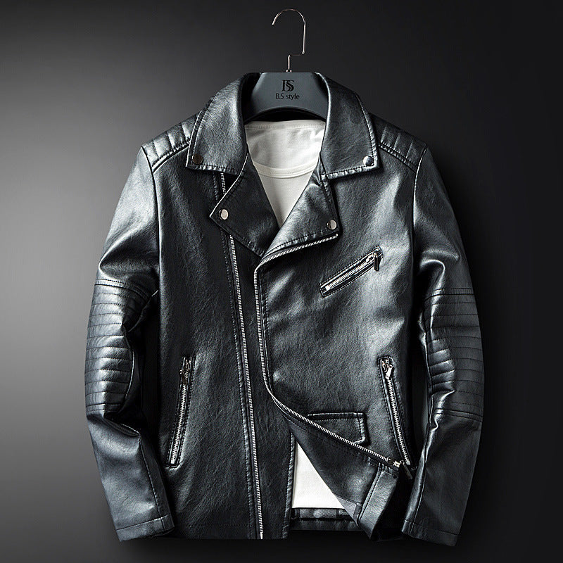Leder Bikerjacke Herren Modern Stylisch mit Nieten