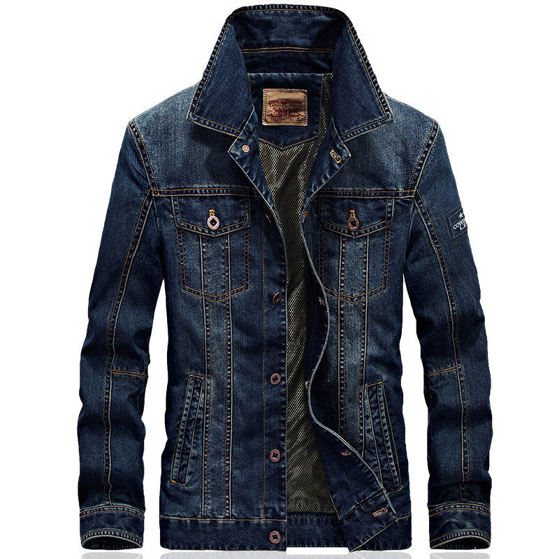 Herren Jeansjacke Modern Klassisch mit Taschen