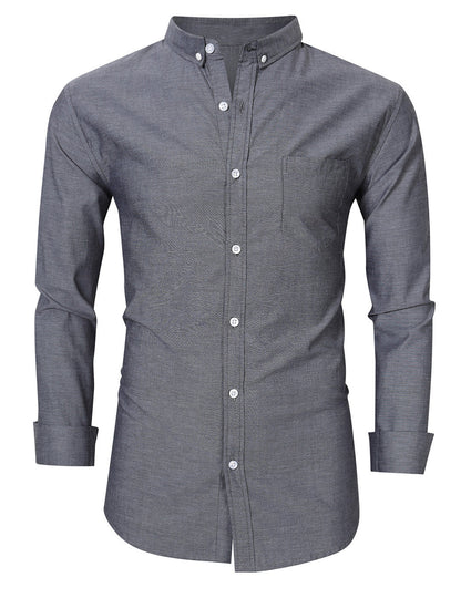 Herren Hemd Klassisch mit Button-Down Kragen und Brusttasche