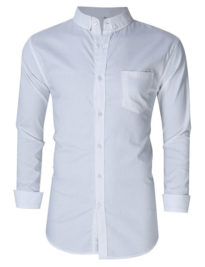 Herren Hemd Klassisch mit Button-Down Kragen und Brusttasche
