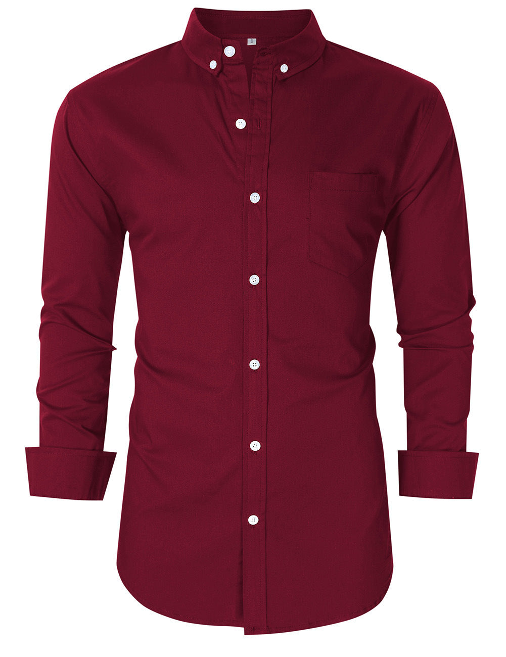 Herren Hemd Klassisch mit Button-Down Kragen und Brusttasche