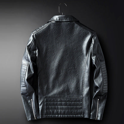 Leder Bikerjacke Herren Modern Stylisch mit Nieten