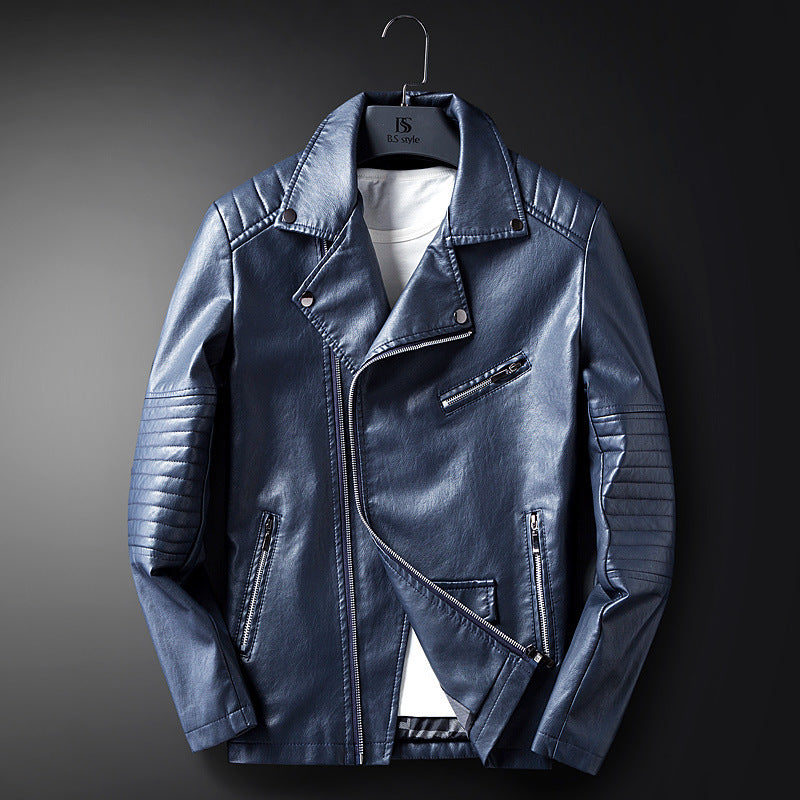 Leder Bikerjacke Herren Modern Stylisch mit Nieten - BerlinGlamour