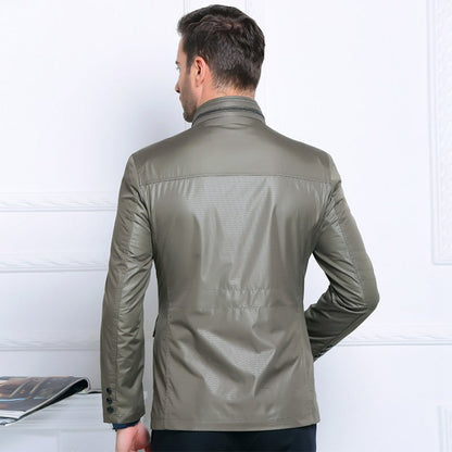 Herren Jacke Leicht Casual Mit Reißverschluss Tasche