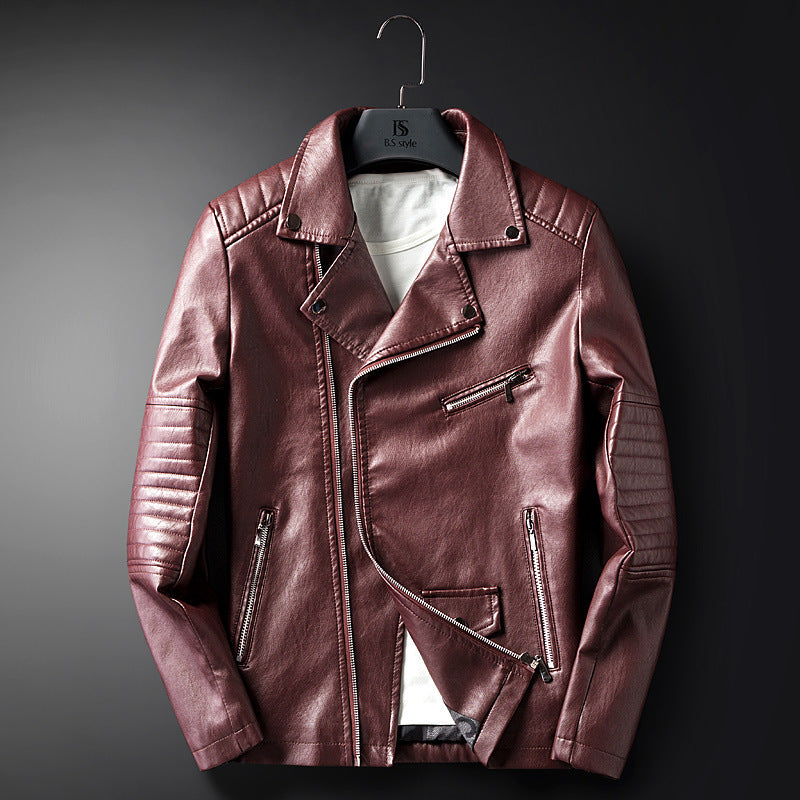 Leder Bikerjacke Herren Modern Stylisch mit Nieten