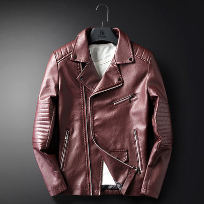 Leder Bikerjacke Herren Modern Stylisch mit Nieten