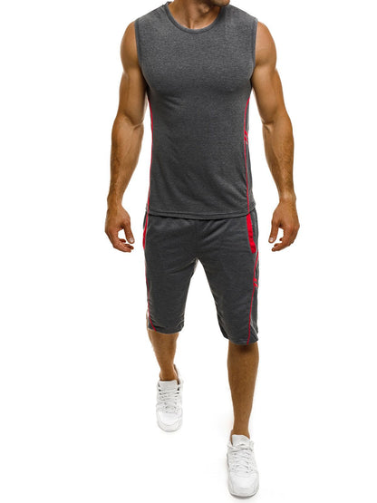Herren Sportset Tanktop und Shorts Reflexstreifen