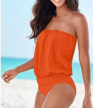 Bandeau Badeanzug Damen Bikini Strandmodell