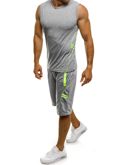 Herren Sportset Tanktop und Shorts Reflexstreifen