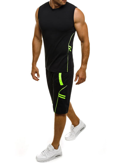 Herren Sportset Tanktop und Shorts Reflexstreifen