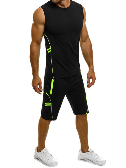 Herren Sportset Tanktop und Shorts Reflexstreifen - BerlinGlamour