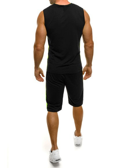 Herren Sportset Tanktop und Shorts Reflexstreifen