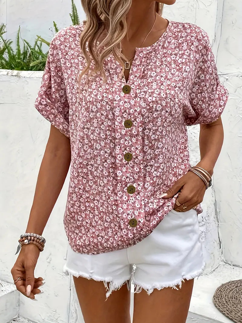 Damenbluse Sommer Bluse Florale Blume Modern