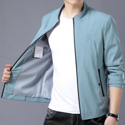 Herren Übergangsjacke Moderner Schnitt Elegant Schwarz