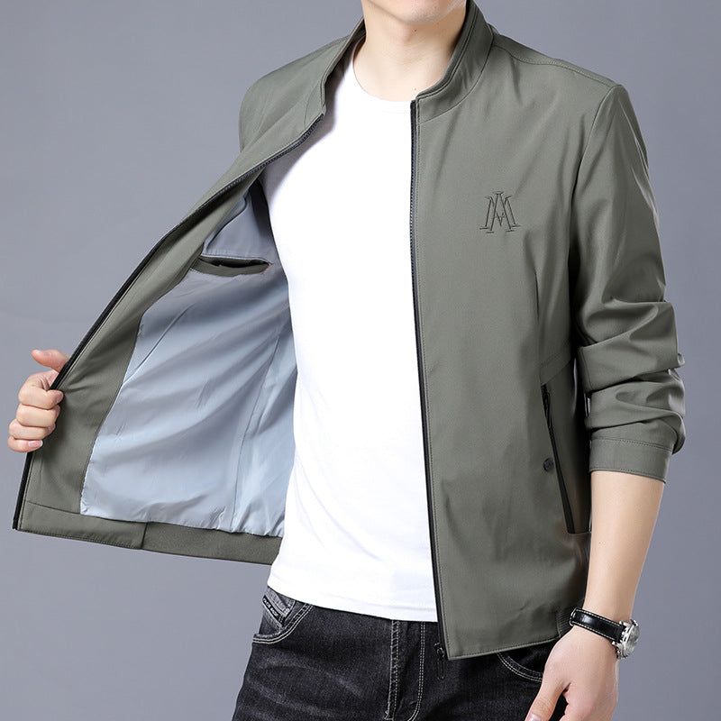 Herren Übergangsjacke Moderner Schnitt Elegant Schwarz