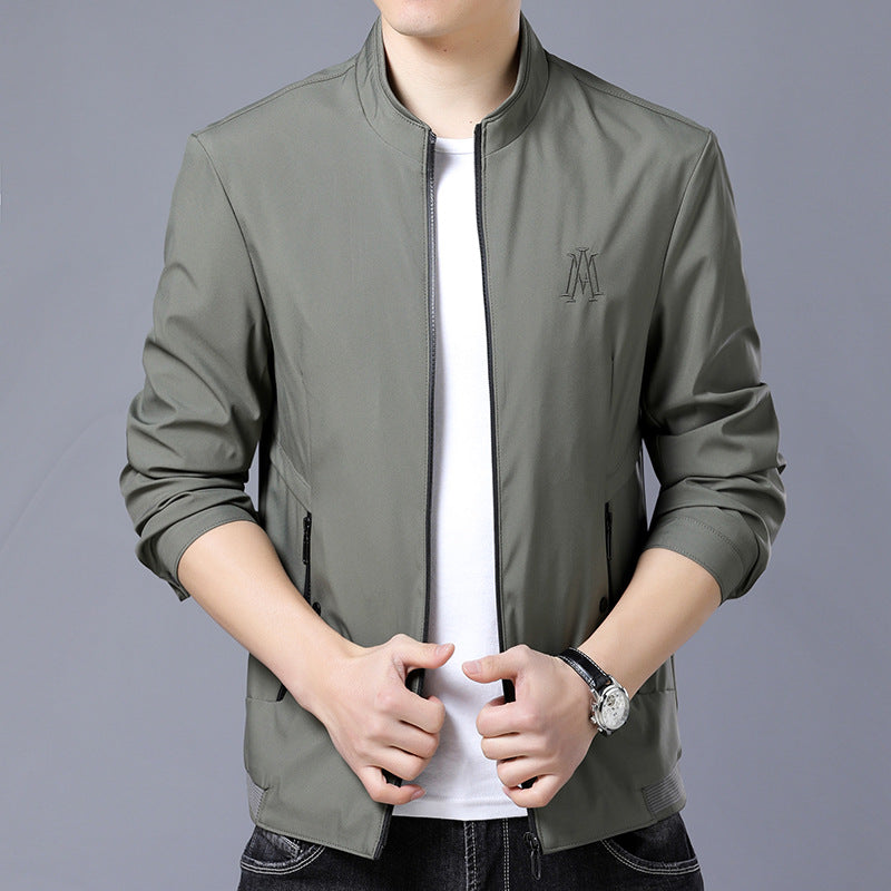 Herren Übergangsjacke Moderner Schnitt Elegant Schwarz