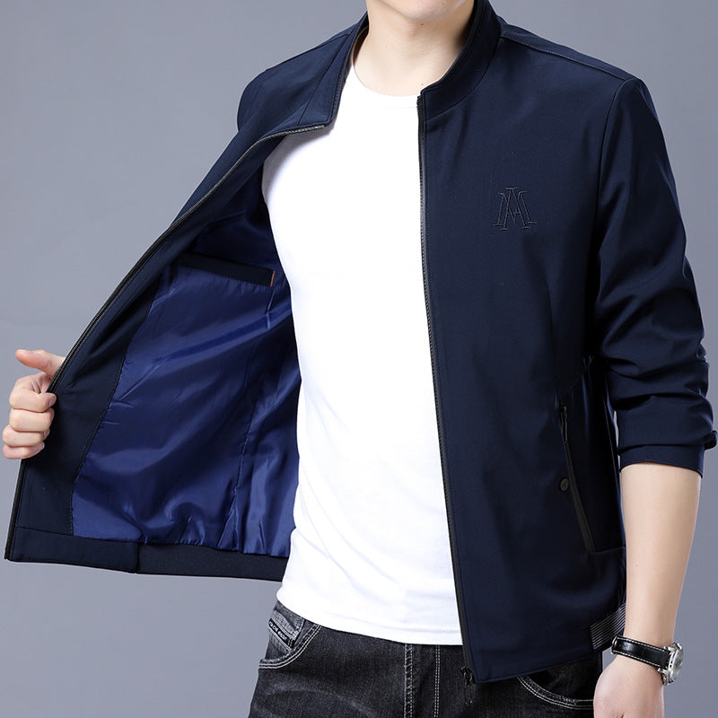Herren Übergangsjacke Moderner Schnitt Elegant Schwarz