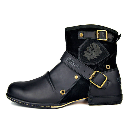 Herrenstiefel Vintage-Look Leder Stilisch Braun