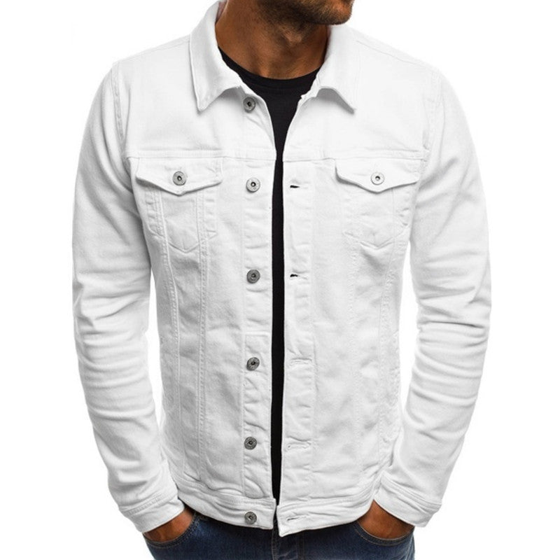 der neue Titel: Herren Denim-Jacke mit klassischem Schnitt und funktionalen Brusttaschen