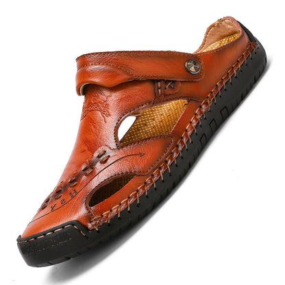 Herren Leder-Sandalen Ergonomisch Verstellbar Modern
